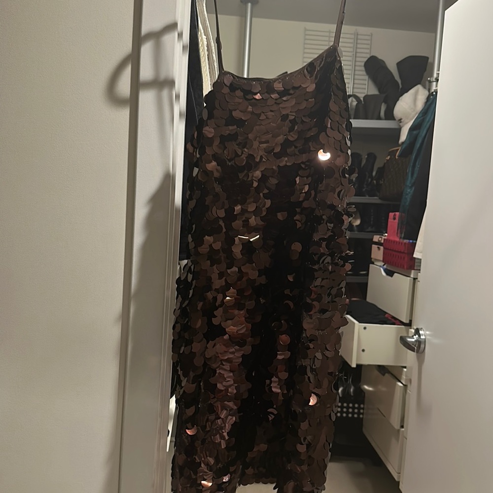 Brown sequin dress